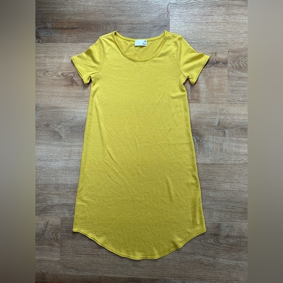 Aritzia Wilfred Free Esther T Shirt Dress *Yellow* Size XXS - Picture 3 of 8
